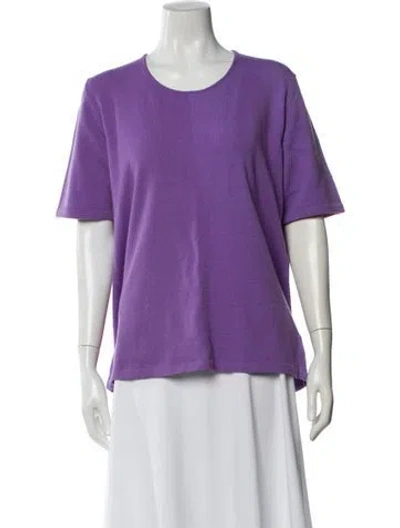Pre-owned Marina Rinaldi Crew Neck Short Sleeve T-shirt In Purple