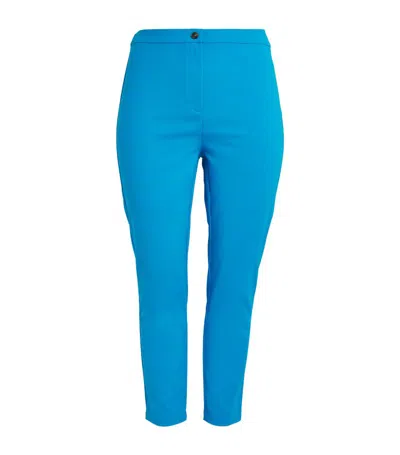 Marina Rinaldi Cropped Tailored Trousers In Blue