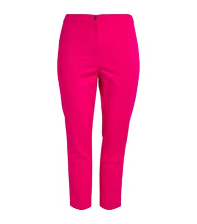 Marina Rinaldi Cropped Tailored Trousers In Pink