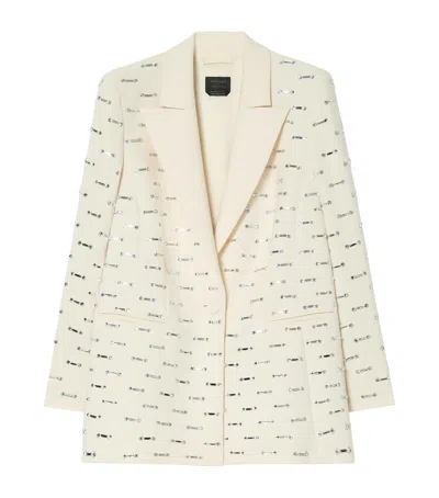 Marina Rinaldi Crystal-embellished Blazer In Yellow