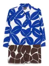 Marina Rinaldi Dedo Floral-print Cotton Shirt In Black