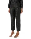 Marina Rinaldi Demetra Metallic Floral Jacquard Pants In Black