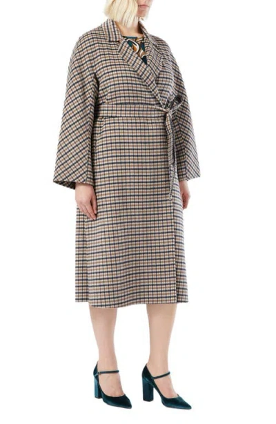 Marina Rinaldi Deremi Check Wool & Mohair Blend Coat In Multi