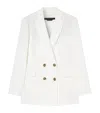 Marina Rinaldi Double-breasted Fox Blazer In White