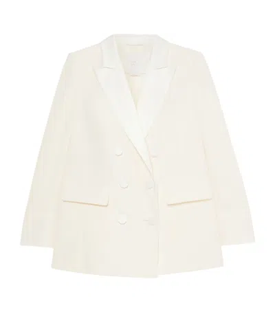 Marina Rinaldi Double-breasted Blazer In White