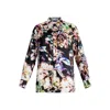 Marina Rinaldi Print Satin Button-up Shirt In Black