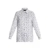 Marina Rinaldi Plus Size Eccelso Diamond-print Button Down Top In White