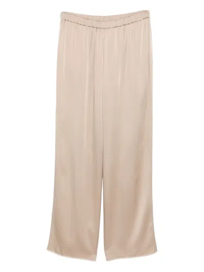 Marina Rinaldi Elastic-waistband Pull-on Trousers In Neutral