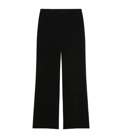 Marina Rinaldi Elasticated-waist Front Pleat Trousers In Black