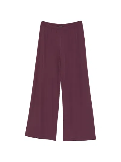Marina Rinaldi Elasticated-waist Trousers In Burgundy