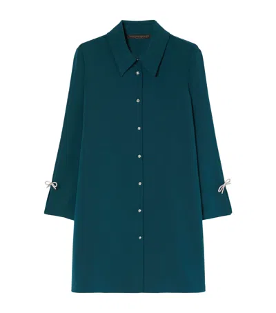 Marina Rinaldi Embellished Biagio Shirt Jacket In Blue