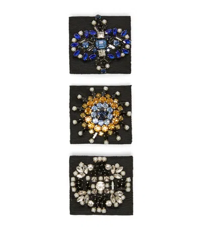 Marina Rinaldi Embellished Brooches In Black