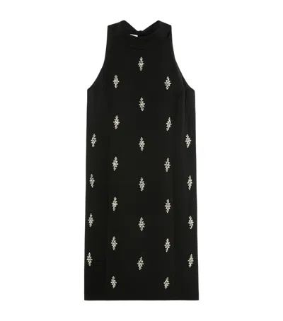Marina Rinaldi Embellished Midi Dress In Black