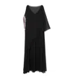Marina Rinaldi Embellished Silk Maxi Dress In Black