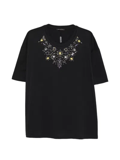 Marina Rinaldi Embellished T-shirt In Black