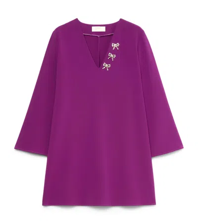 Marina Rinaldi Embellished Top In Purple