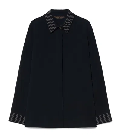Marina Rinaldi Embroidered Shirt In Blue