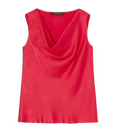 Marina Rinaldi Envers Satin Barolo Blouse In Pink