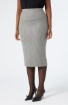Marina Rinaldi Etiopia Houndstooth Pencil Skirt In Gray