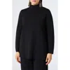 Marina Rinaldi Eulalia Mock Neck Tunic Sweater In Black