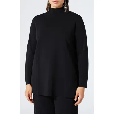 Marina Rinaldi Eulalia Mock Neck Tunic Jumper In Black