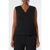 Marina Rinaldi Faenza V-neck Sleeveless Top In Black