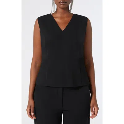 Marina Rinaldi Faenza V-neck Sleeveless Top In Black
