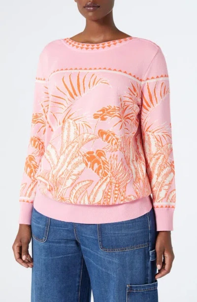 Marina Rinaldi Fascino Hydrangea Sweater In Hydrangea Pink