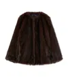 Marina Rinaldi Eccesso Faux Fur Coat In Brown