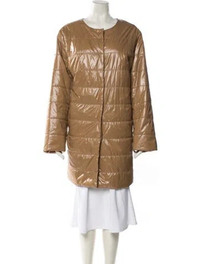 Pre-owned Marina Rinaldi Faux Fur Coat In Brown