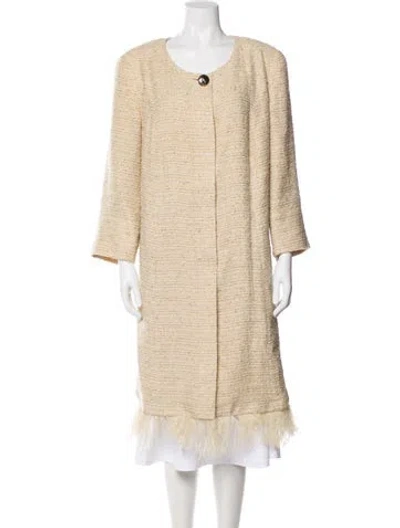 Pre-owned Marina Rinaldi Faux Fur Coat In Neutral