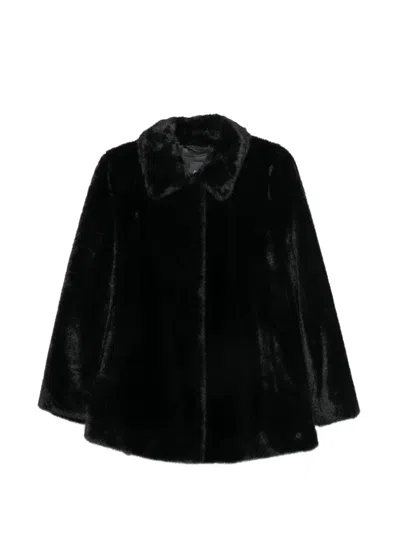 Marina Rinaldi Faux-fur Coat In Black