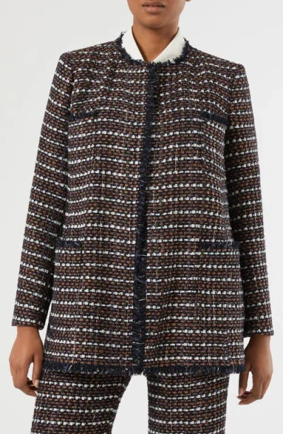 Marina Rinaldi Fervida Tweed Jacket In Multi