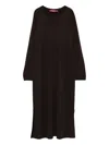 Marina Rinaldi Fine-knit Midi Dress In Brown