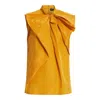 Marina Rinaldi Plus Size Finish Bow-front Taffeta Top In Gold