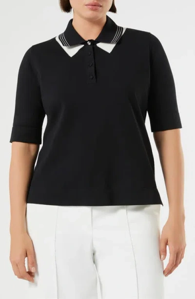 Marina Rinaldi Finito Polo Sweater In Black