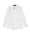 Marina Rinaldi Fidato Crystal Flower Button-up Shirt In White