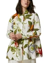Marina Rinaldi Appia Floral Cotton Button-up Shirt In White