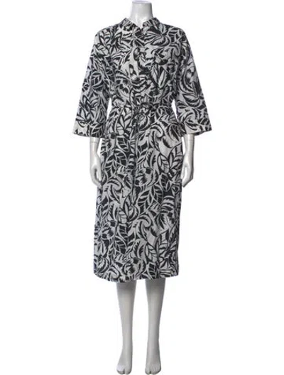 Pre-owned Marina Rinaldi Floral Print Midi Length Dress In Multicolor