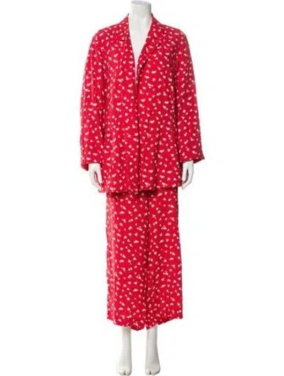 Pre-owned Marina Rinaldi Floral Print Pant Set W/ Tags In Multi