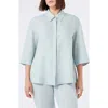 Marina Rinaldi A Uscita Florida Linen Shirt In Sage Green