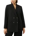 Marina Rinaldi Fox Double Breasted Jacket In Black