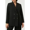 Marina Rinaldi Fox Double Breasted Jacket In Black