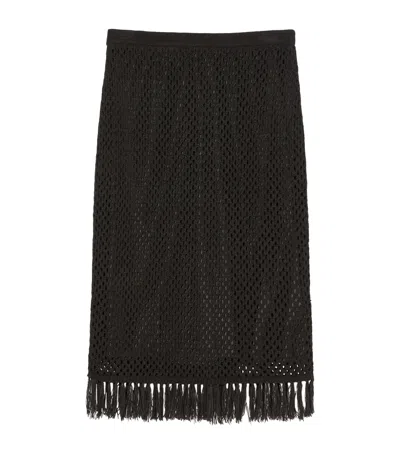 MARINA RINALDI FRINGED PENCIL SKIRT