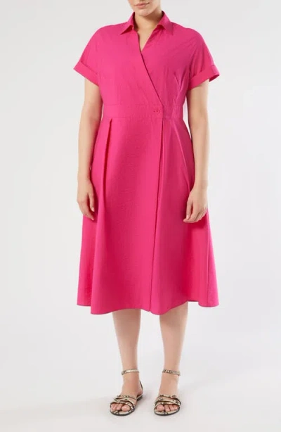 Marina Rinaldi Gabbia Wrap Midi Dress In Pink