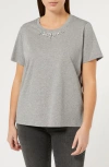 Shop Marina Rinaldi Gallico Cotton T-shirt In Light Grey