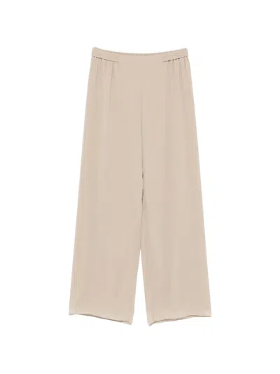 Marina Rinaldi Gamba Elasticated-waistband Palazzo Pants In Neutral