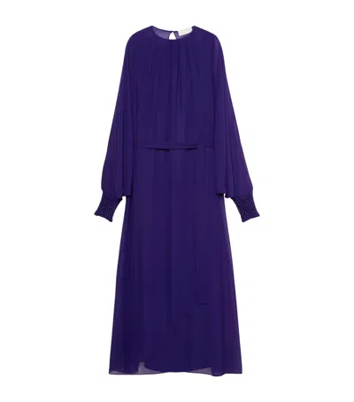 Marina Rinaldi Gauze Maxi Dress And Cardigan In Purple