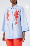 Marina Rinaldi Gela Embroidered Cotton Button-up Shirt