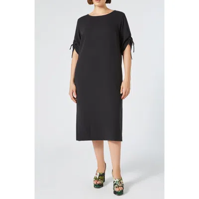 MARINA RINALDI MARINA RINALDI GEODE RUCHED SLEEVE COTTON DRESS